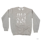 STAYIN' ALIVE - Basic Fleece Crewneck Little Mama Shirt Shop LLC