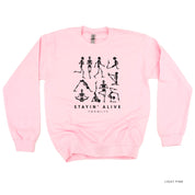 STAYIN' ALIVE - Basic Fleece Crewneck Little Mama Shirt Shop LLC