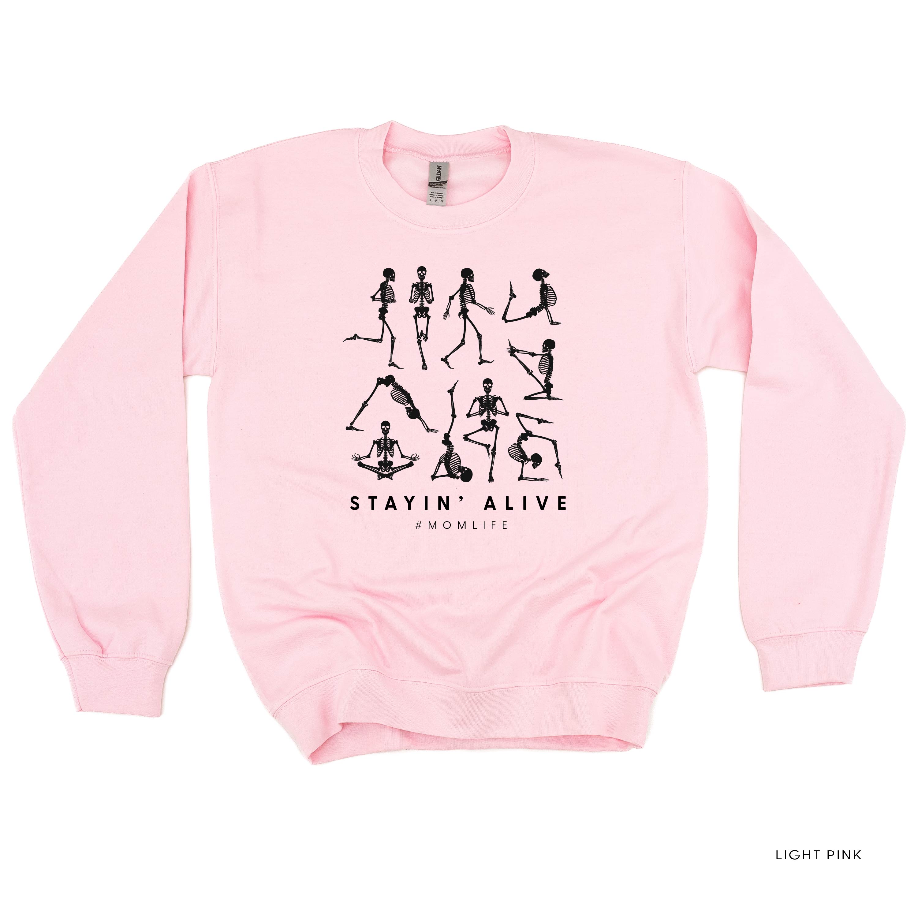 STAYIN' ALIVE - Basic Fleece Crewneck Little Mama Shirt Shop LLC