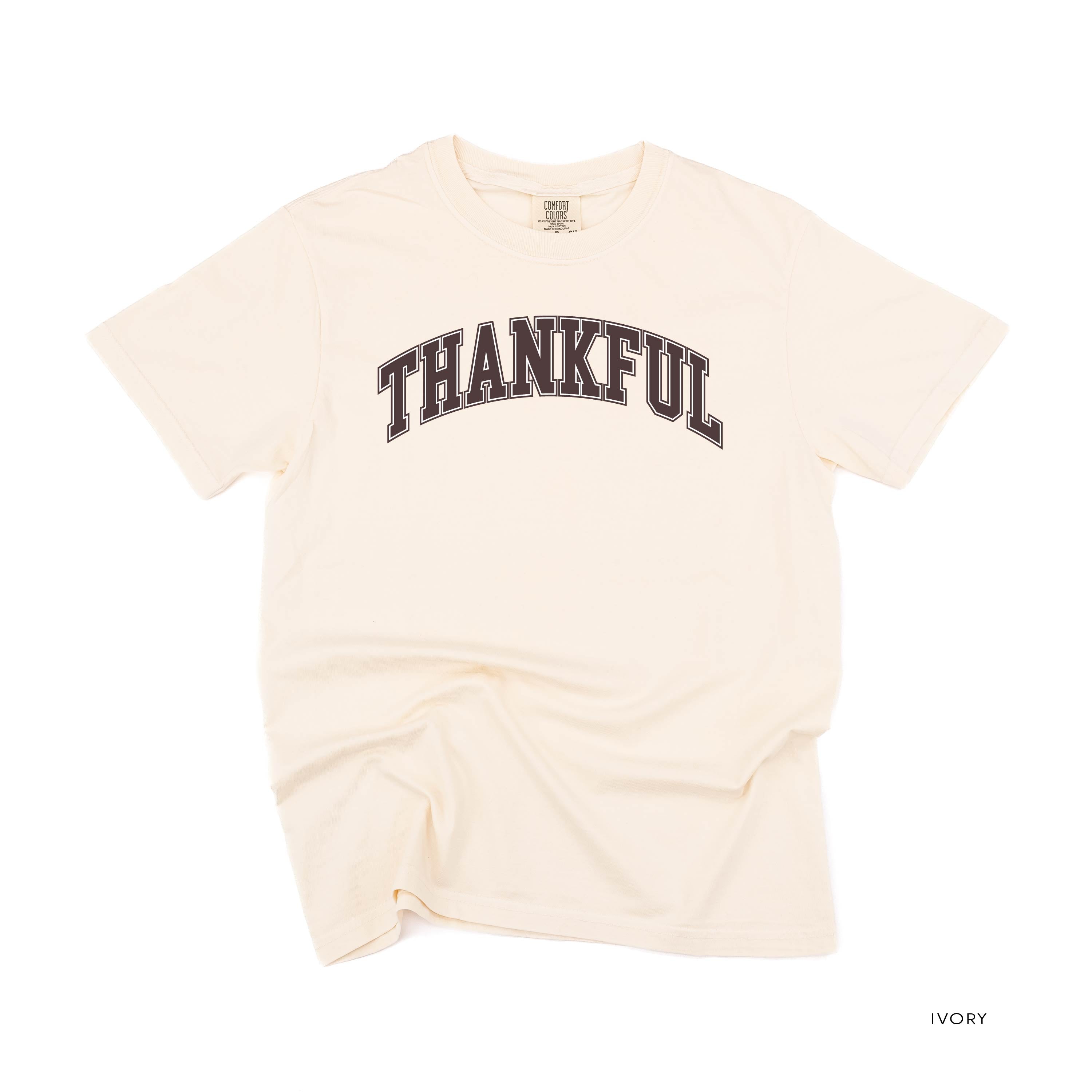 Thankful (Arched) - Comfort Colors Tee Little Mama Shirt Shop