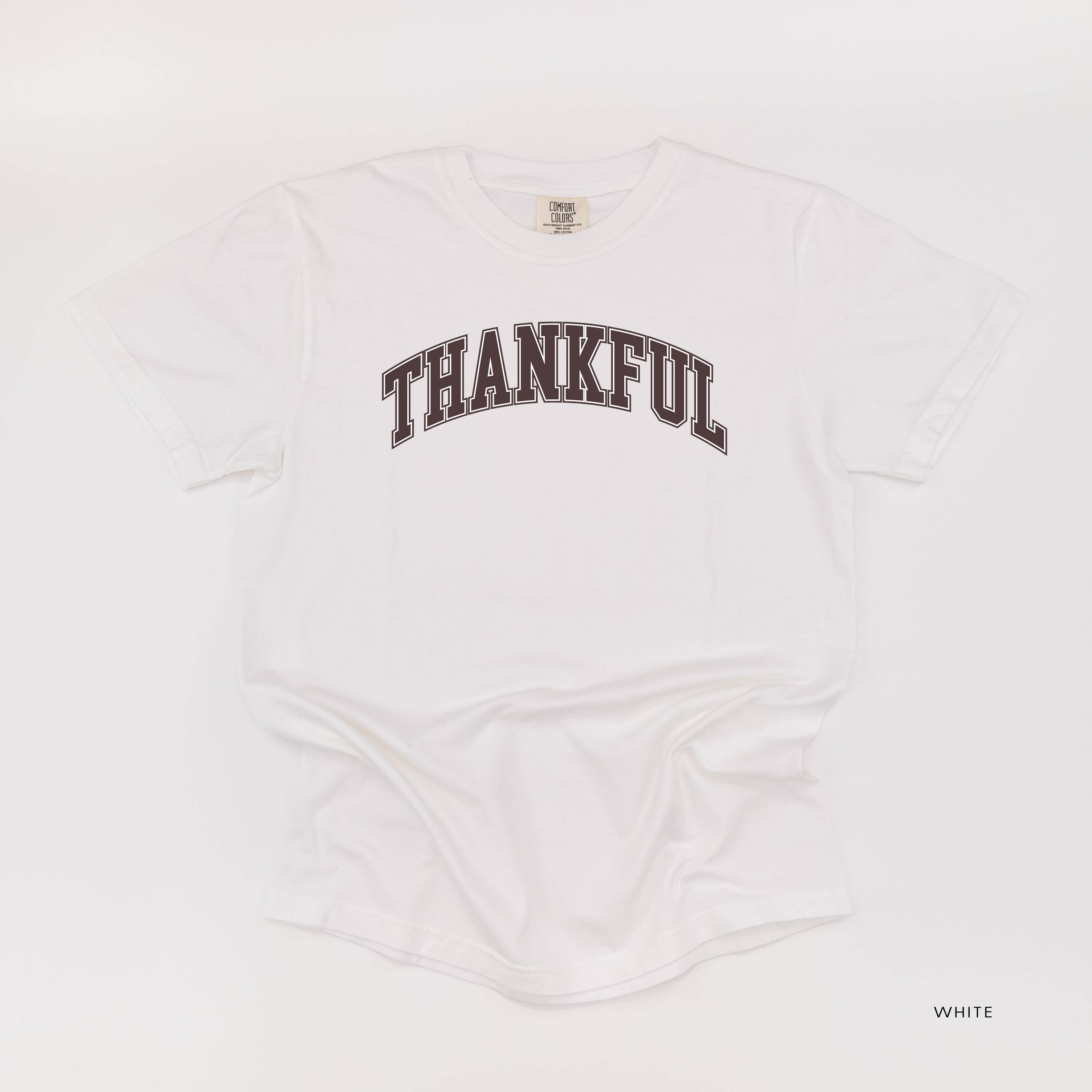 Thankful (Arched) - Comfort Colors Tee Little Mama Shirt Shop