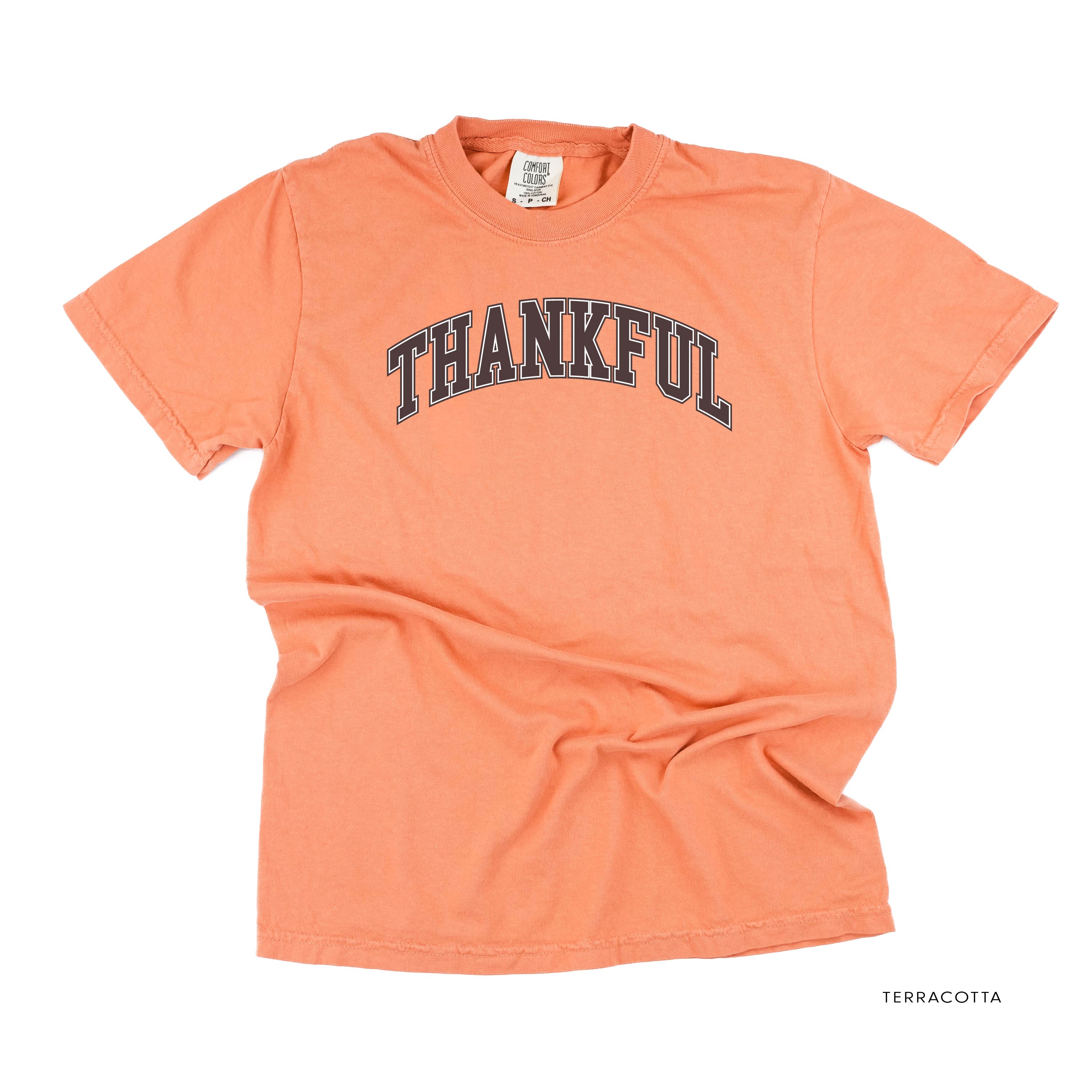 Thankful (Arched) - Comfort Colors Tee Little Mama Shirt Shop