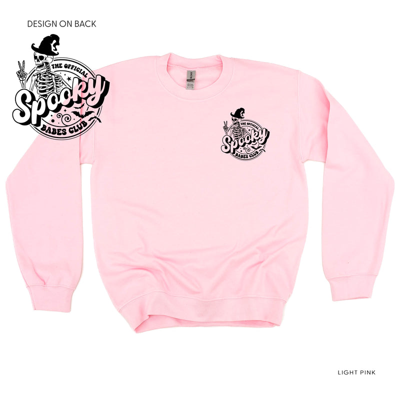 The Official Spooky Babes Club - Pocket Design on Front w/ Full Design on Back - Basic Fleece Crewneck