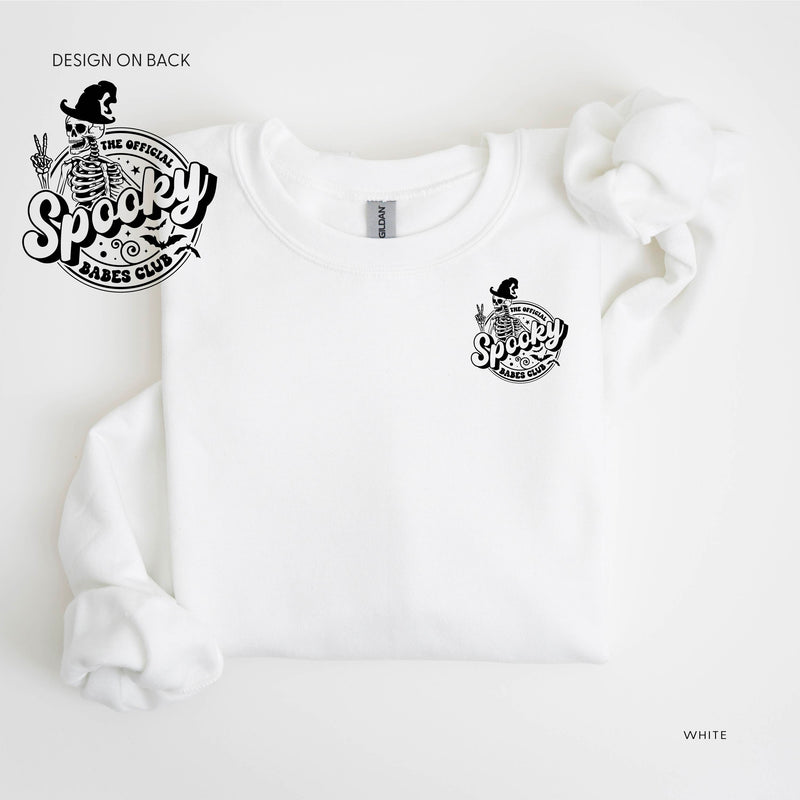 The Official Spooky Babes Club - Pocket Design on Front w/ Full Design on Back - Basic Fleece Crewneck