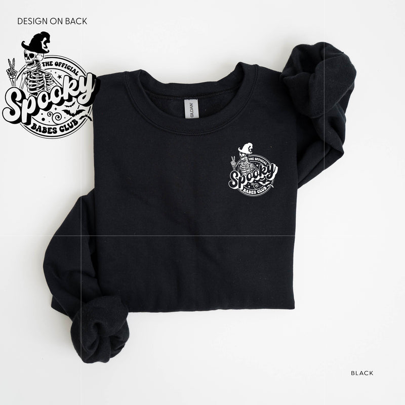 The Official Spooky Babes Club - Pocket Design on Front w/ Full Design on Back - Basic Fleece Crewneck