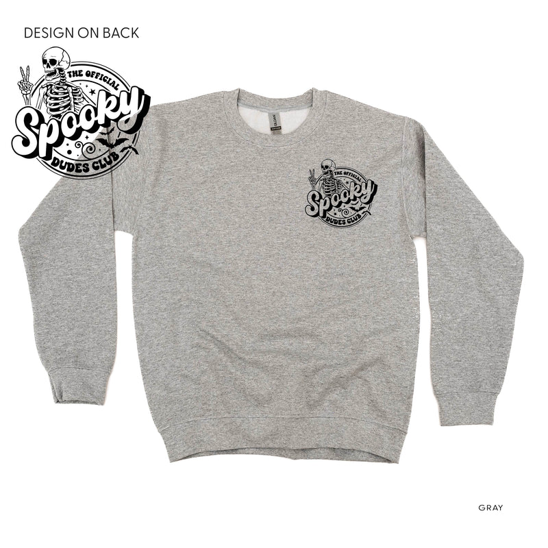 The Official Spooky Dudes Club - Pocket Design on Front w/ Full Design on Back - Basic Fleece Crewneck