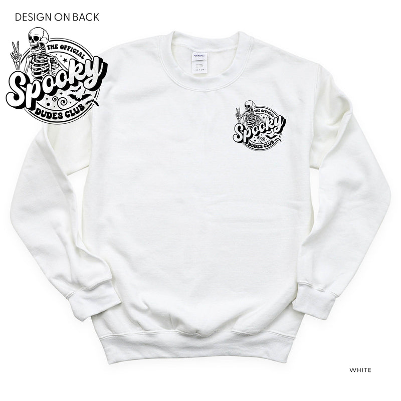 The Official Spooky Dudes Club - Pocket Design on Front w/ Full Design on Back - Basic Fleece Crewneck