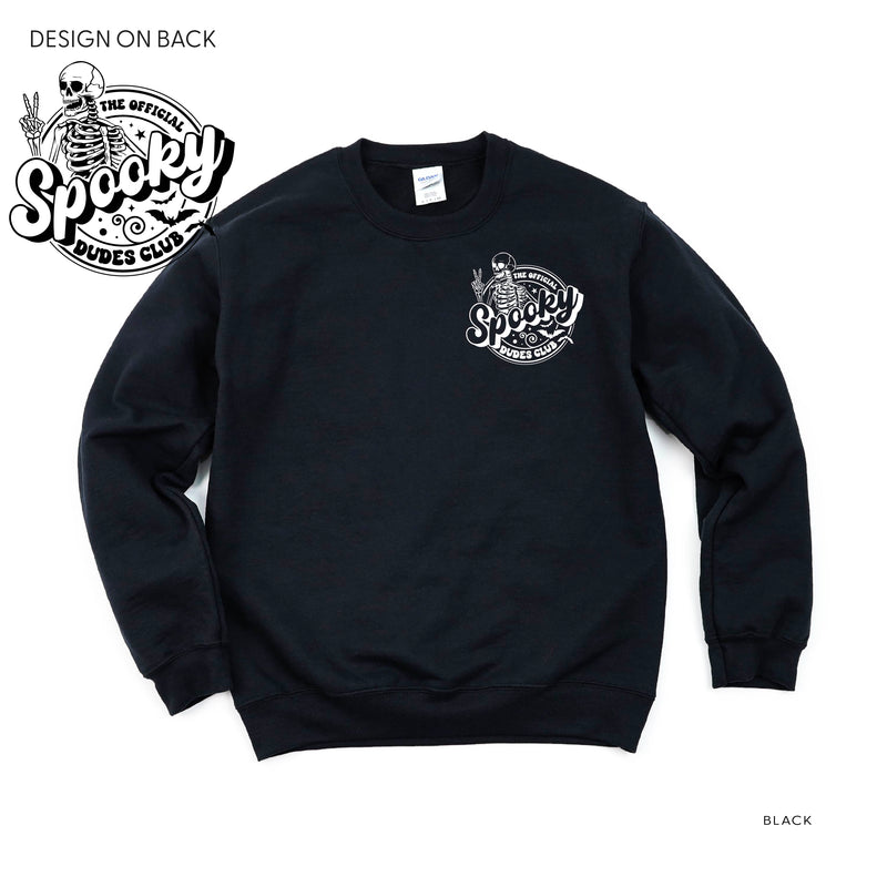 The Official Spooky Dudes Club - Pocket Design on Front w/ Full Design on Back - Basic Fleece Crewneck