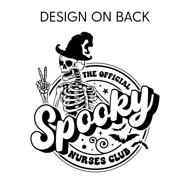 The Official Spooky Nurses Club - Pocket Design on Front w/ Full Design on Back - Basic Fleece Crewneck