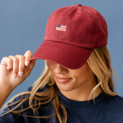 '47 Hat - Tiny Flag (centered) - Land That I Love (back) Little Mama Shirt Shop