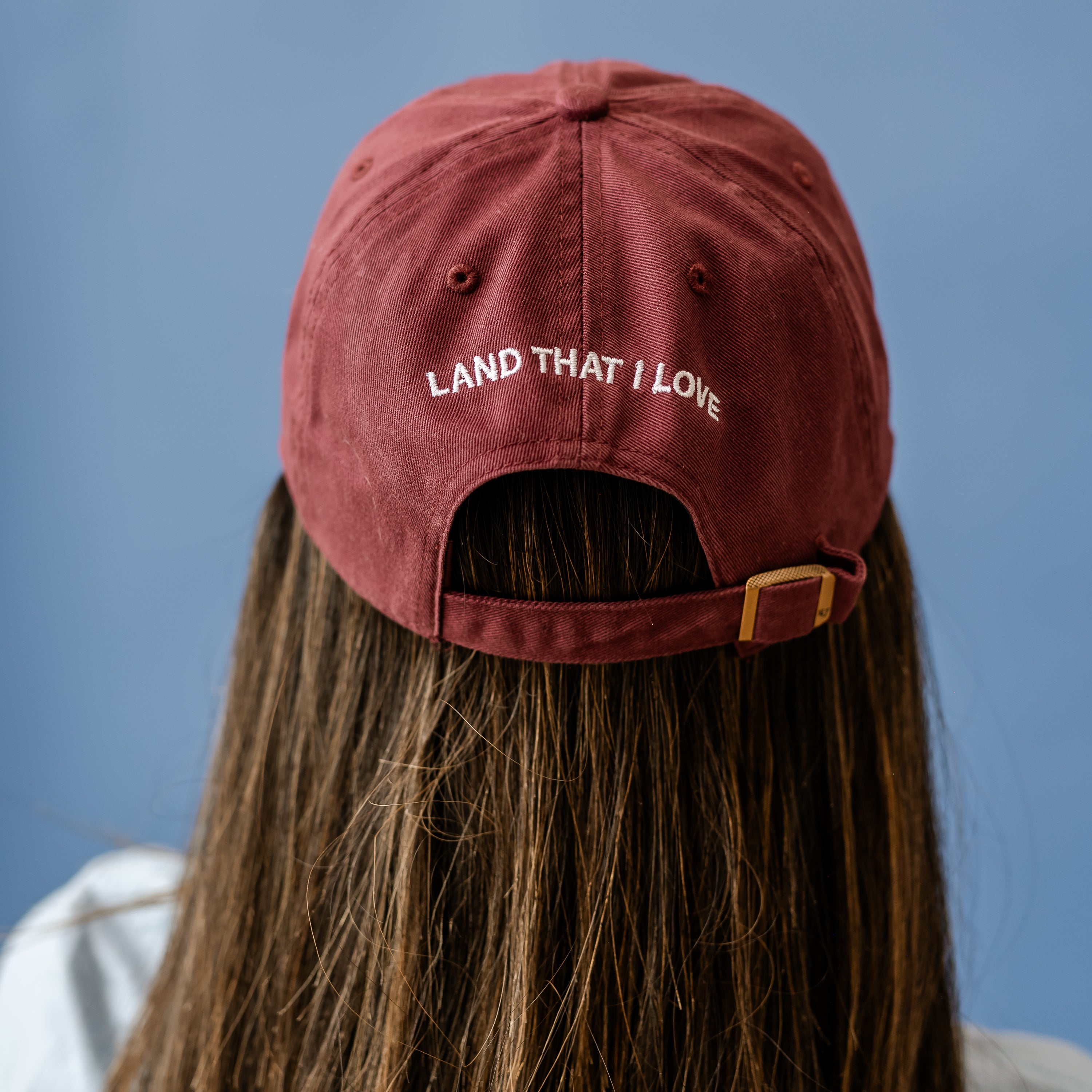 '47 Hat - Tiny Flag (centered) - Land That I Love (back) Little Mama Shirt Shop