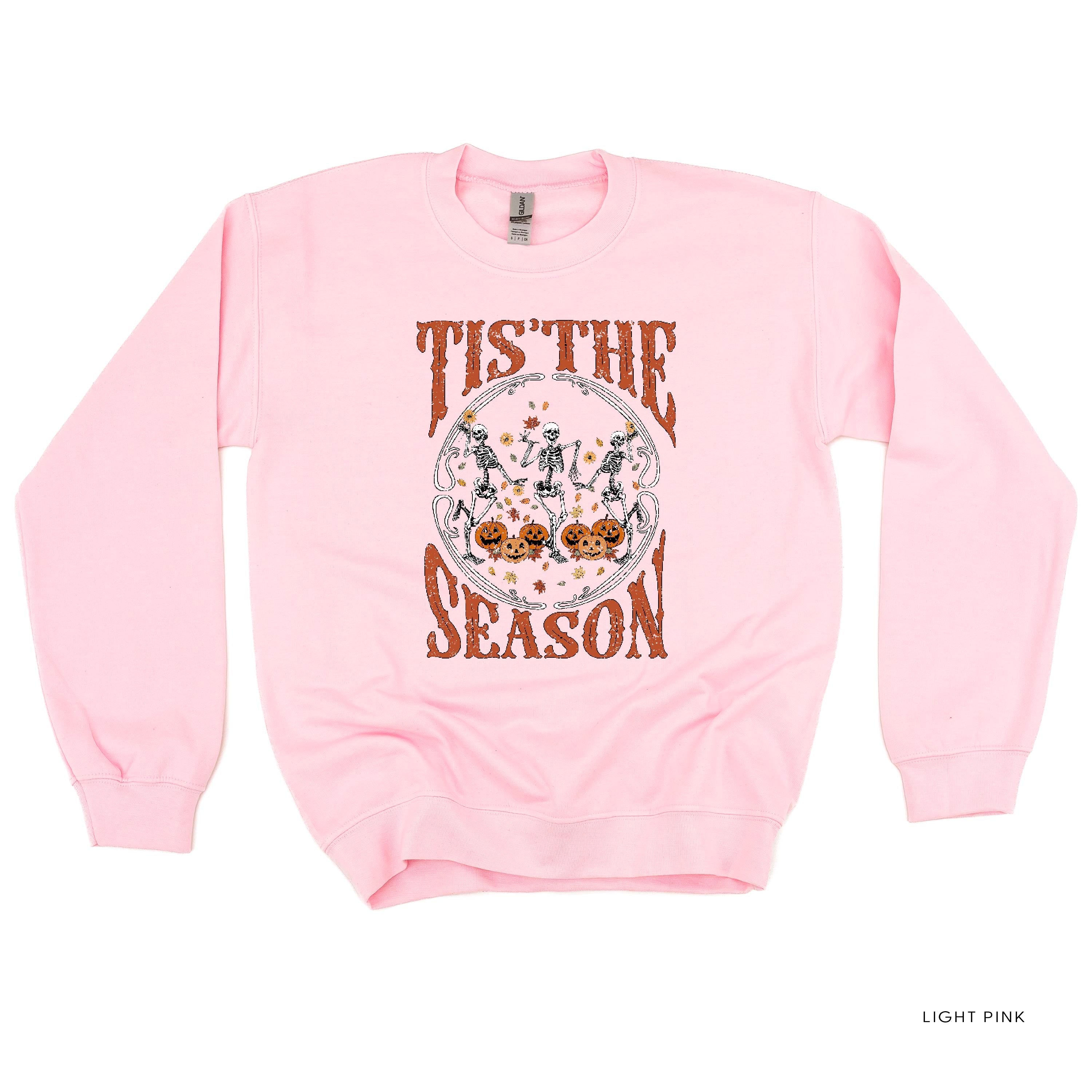 Tis' the Season (Festive Skeletons) - Basic Fleece Crewneck Little Mama Shirt Shop LLC