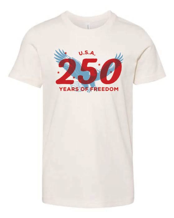 USA 250 Years of Freedom Patriotic Graphic Tee - Child Tee Little Mama Shirt Shop LLC