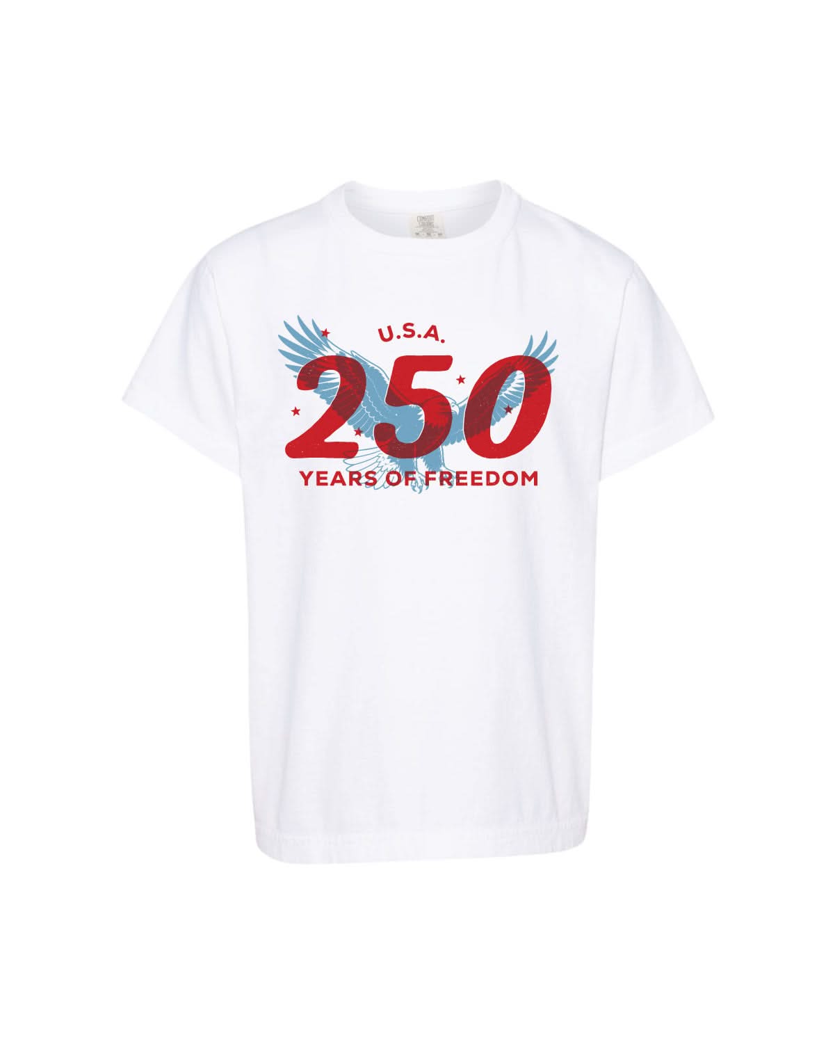 USA 250 Years of Freedom Patriotic Graphic Tee - Child Tee Little Mama Shirt Shop LLC