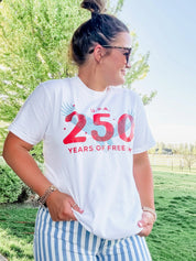 USA 250 Years of Freedom Patriotic Graphic Tee - SET Little Mama Shirt Shop LLC