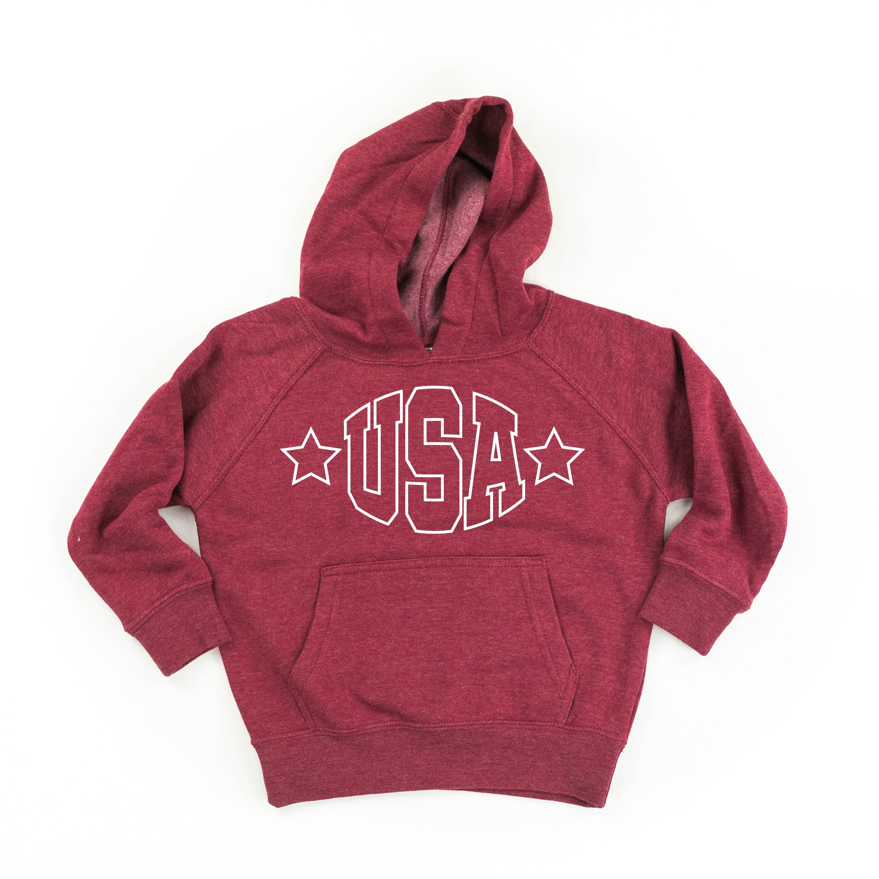 USA - Hollow Font - Child HOODIE Little Mama Shirt Shop LLC
