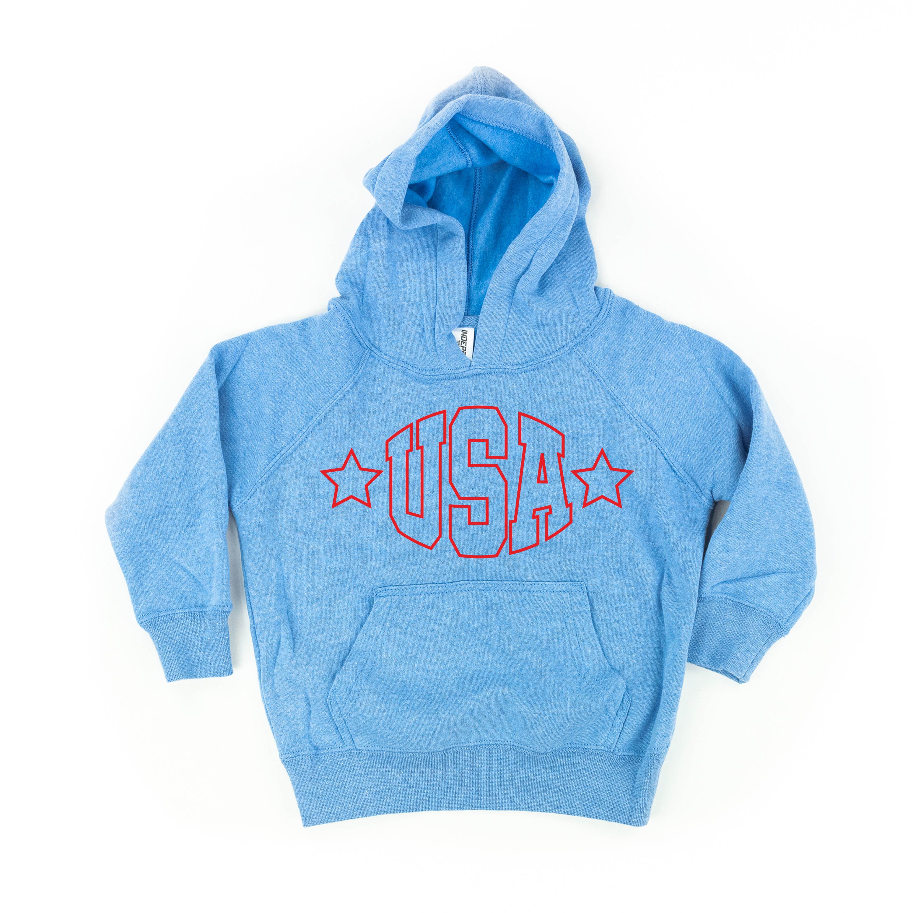 USA - Hollow Font - Child HOODIE Little Mama Shirt Shop LLC