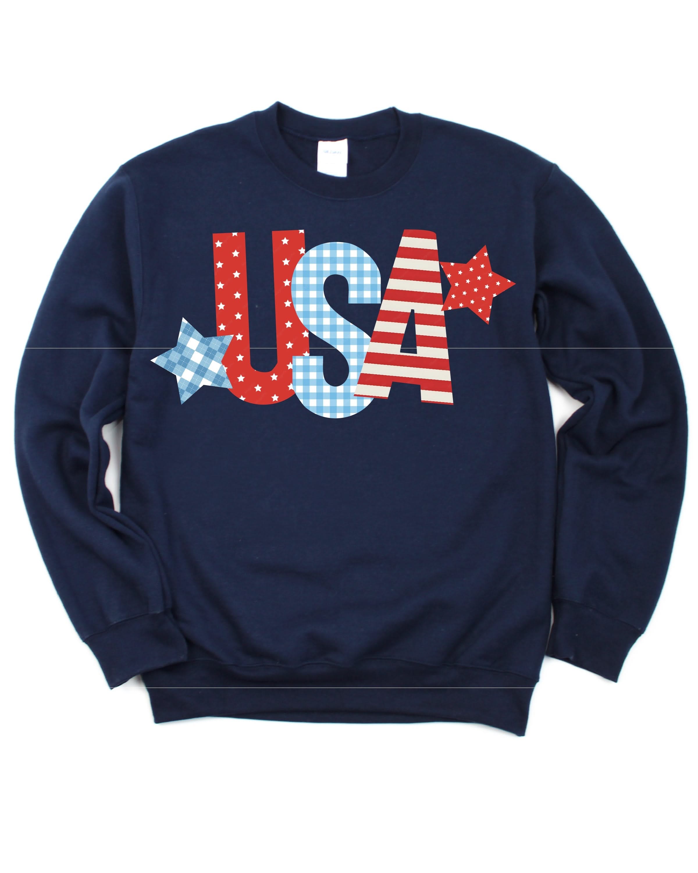 USA Patchwork - Adult Basic Fleece Little Mama Shirt Shop LLC