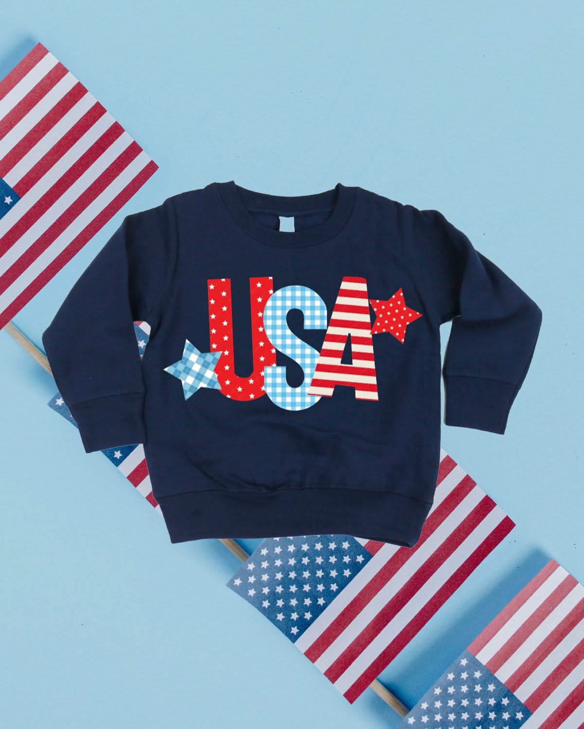 USA Patchwork - Child Sweater Little Mama Shirt Shop LLC