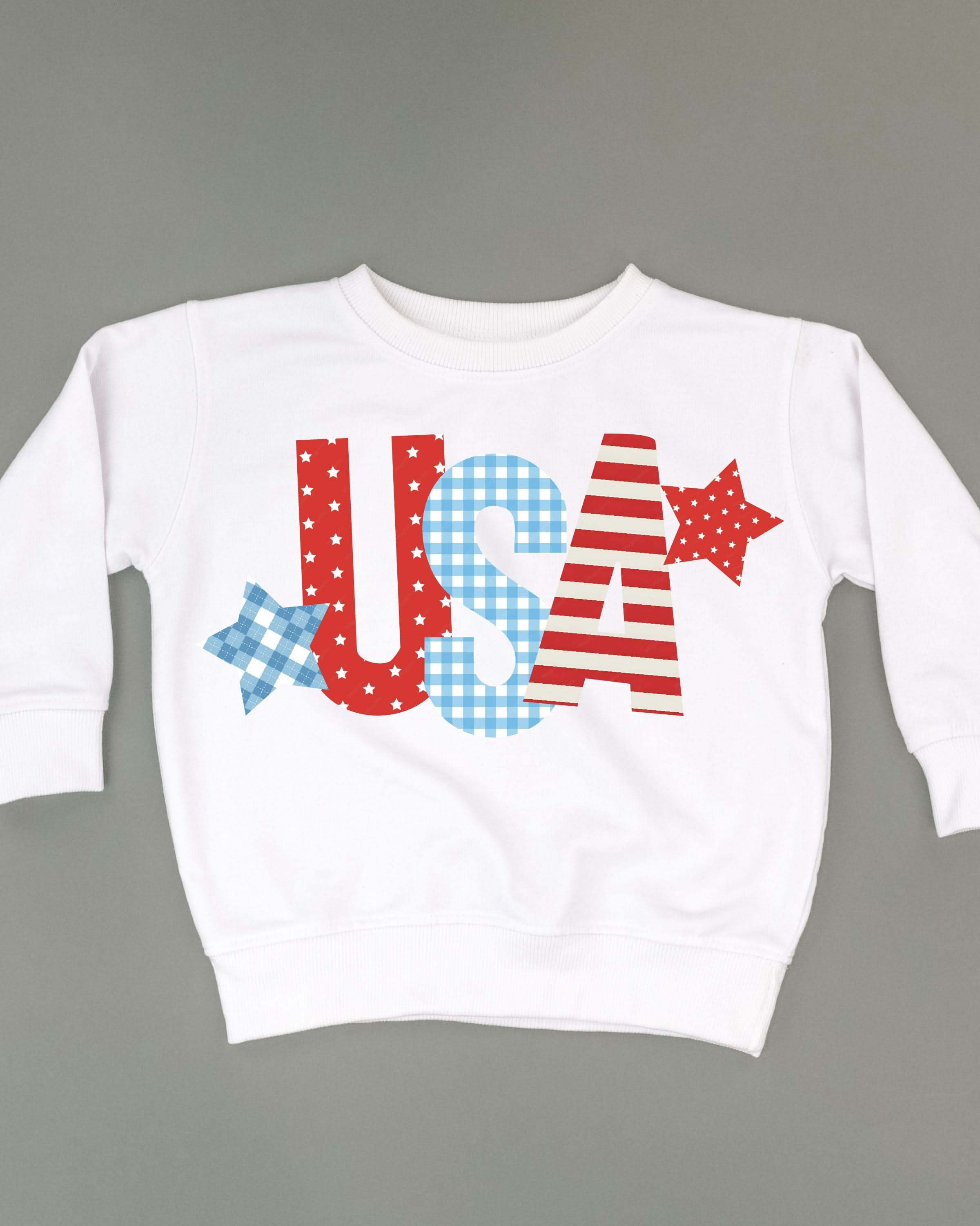 USA Patchwork - Child Sweater Little Mama Shirt Shop LLC