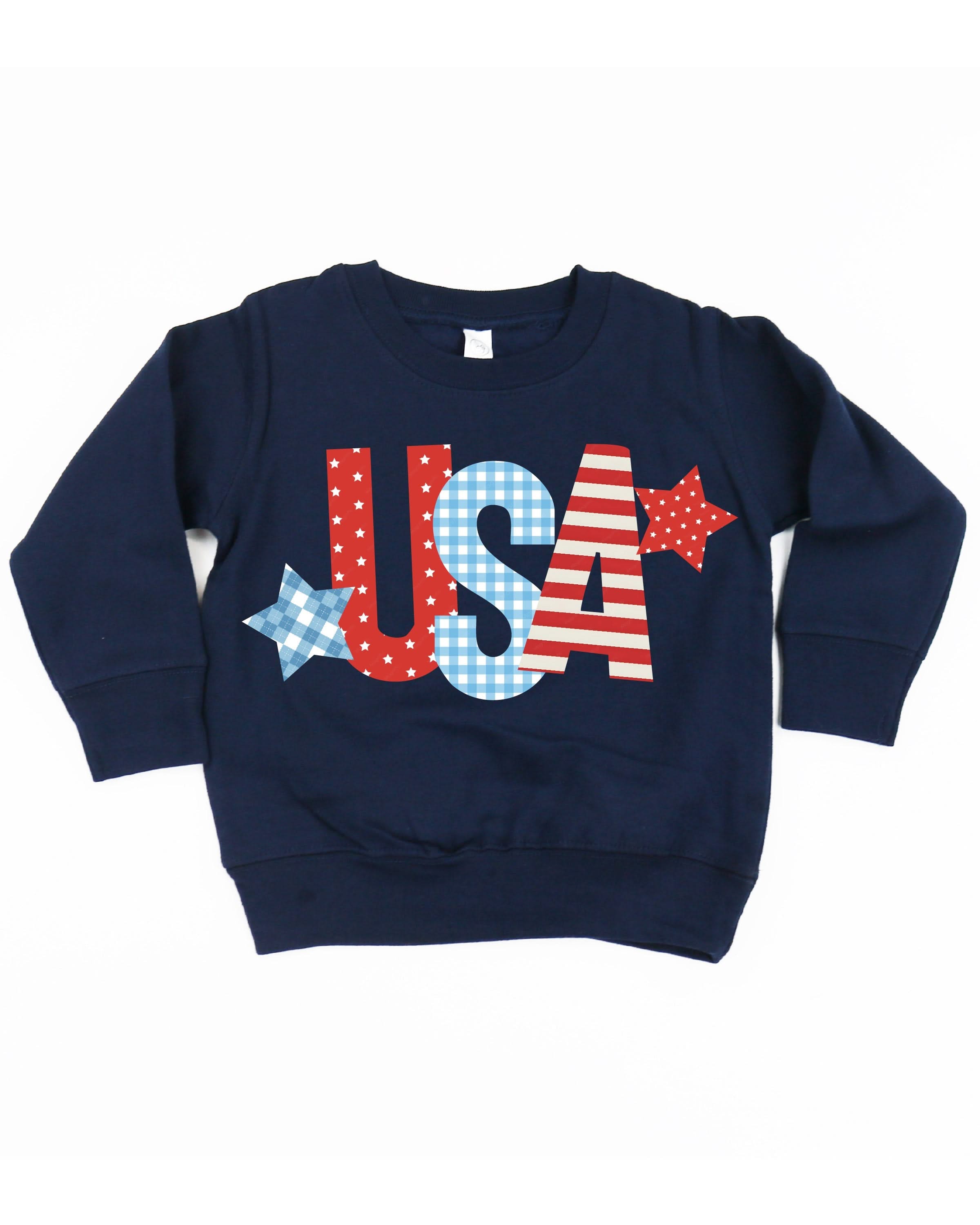 USA Patchwork - Child Sweater Little Mama Shirt Shop LLC