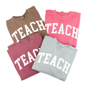 Teach (Varsity) - PIGMENT Crewneck Little Mama Shirt Shop LLC