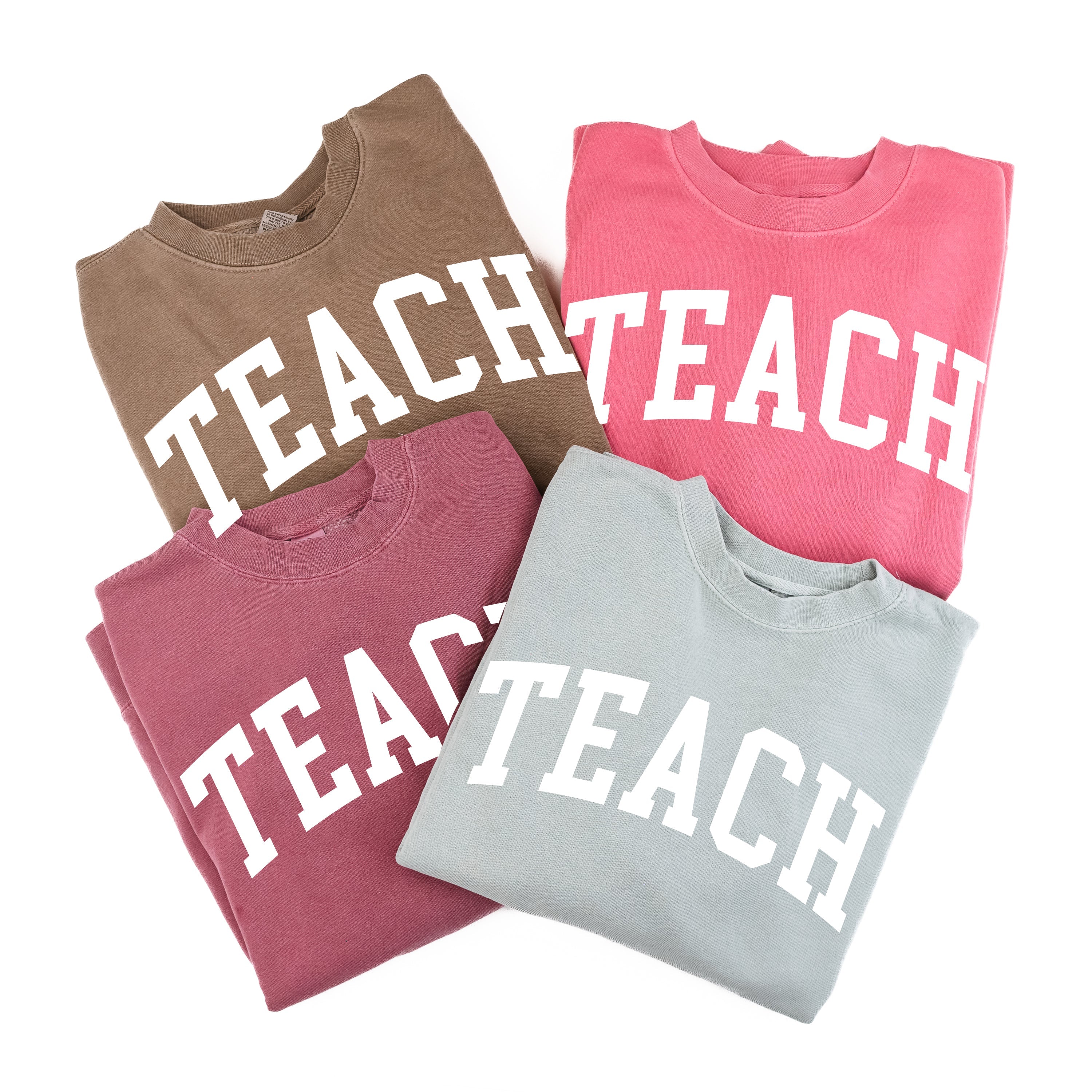 Teach (Varsity) - PIGMENT Crewneck Little Mama Shirt Shop LLC