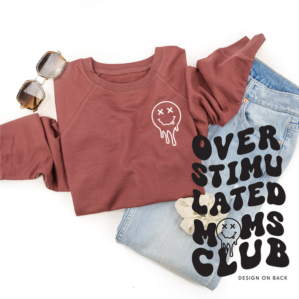 OVERSTIMULATED MOMS CLUB - (w/ Melty X Squiggle Smiley) - Lightweight Pullover Sweater