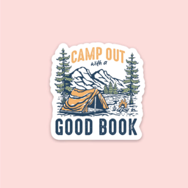 LMSS® STICKER - CAMP OUT WITH A GOOD BOOK