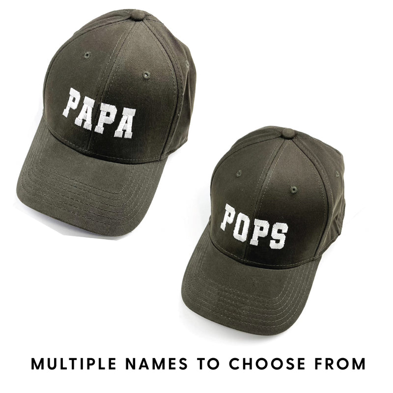 Dark Olive w/ Cream - Comfy Fit -  Baseball Cap (Select Your Name)