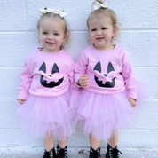 Happy Jack-o'-lantern Face - Child Sweater Little Mama Shirt Shop
