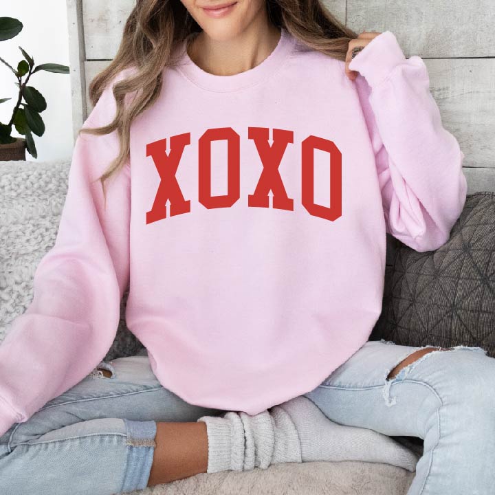 Arched XOXO - Varsity - BASIC Fleece Little Mama Shirt Shop LLC
