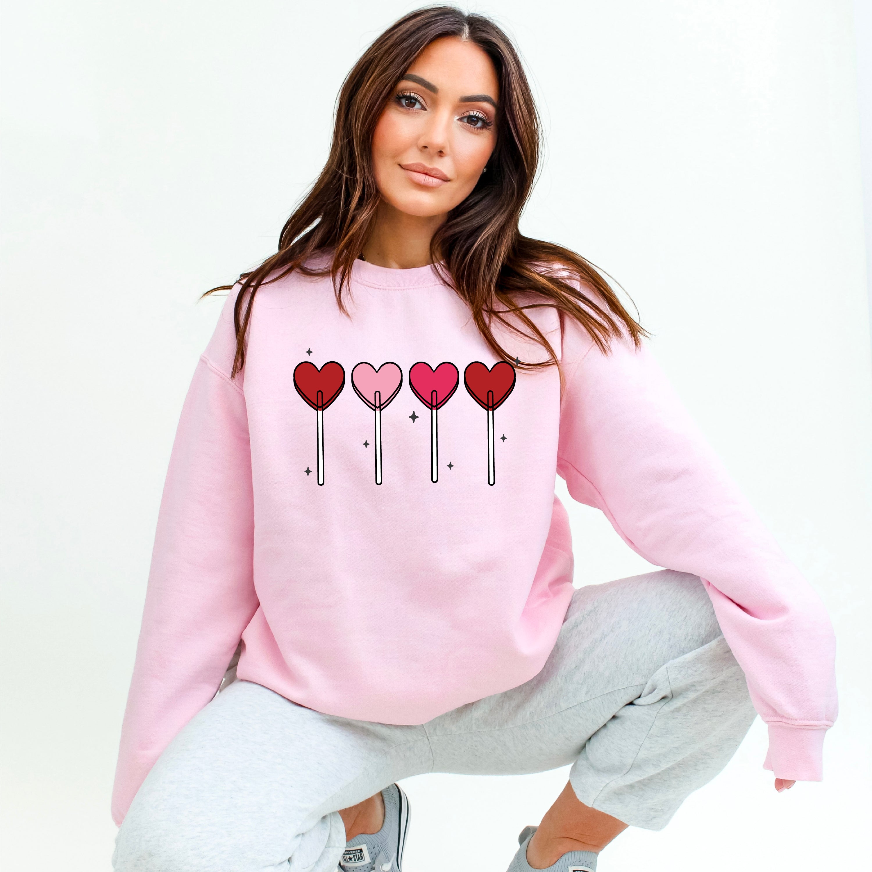Classic Heart Lollipops - BASIC Fleece Little Mama Shirt Shop LLC