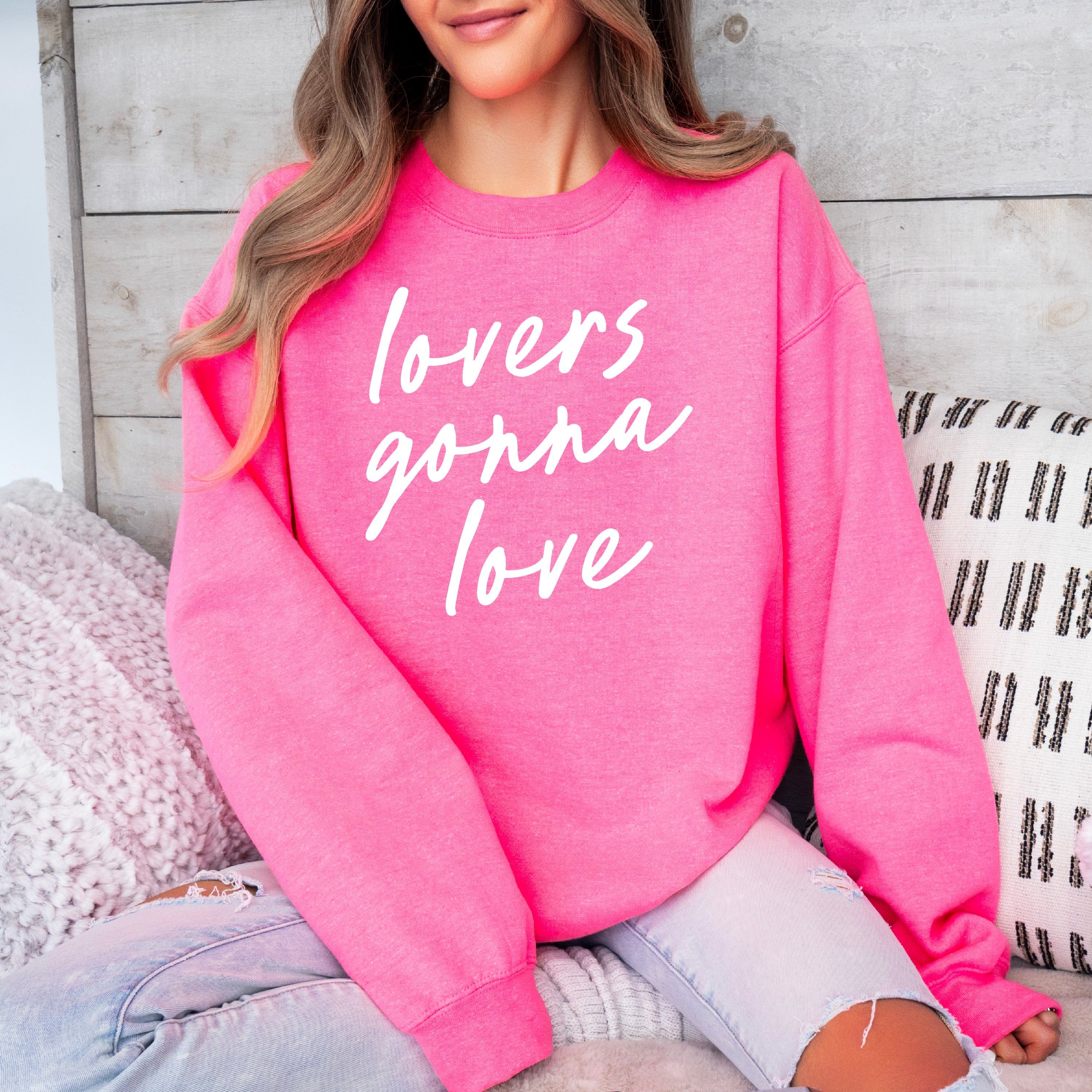 Lovers Gonna Love - Cursive - BASIC Fleece Little Mama Shirt Shop LLC