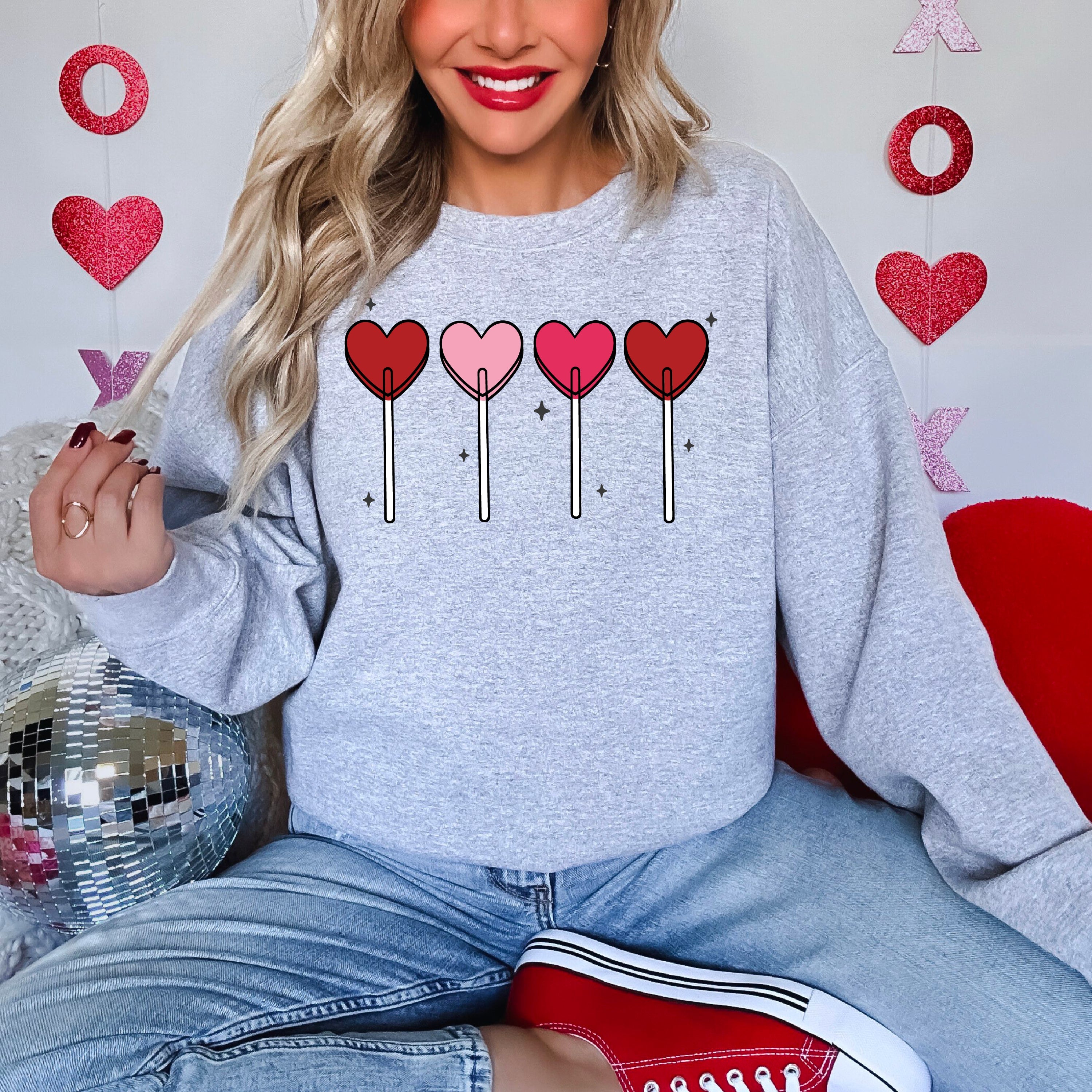 Classic Heart Lollipops - BASIC Fleece Little Mama Shirt Shop LLC