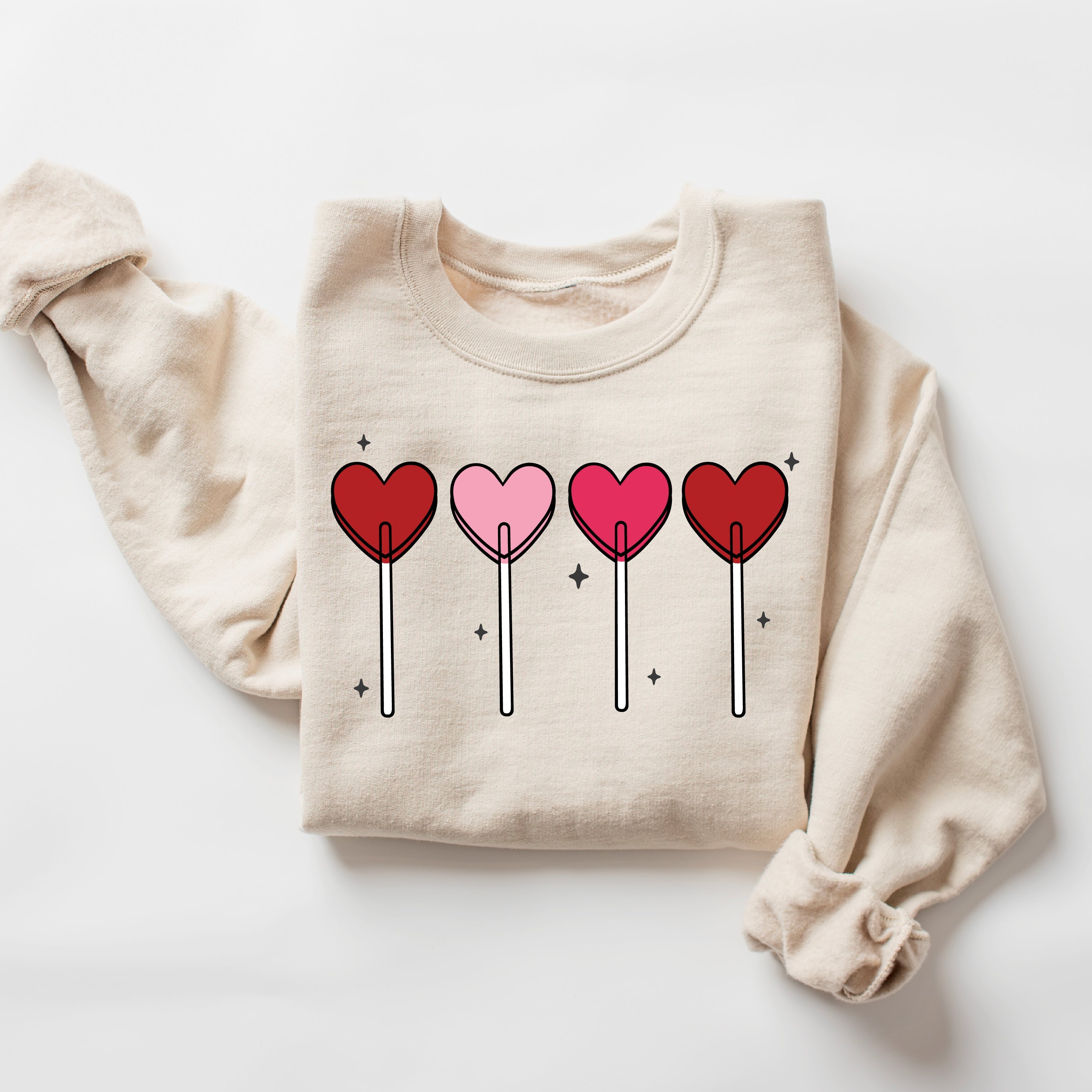 Classic Heart Lollipops - BASIC Fleece Little Mama Shirt Shop LLC