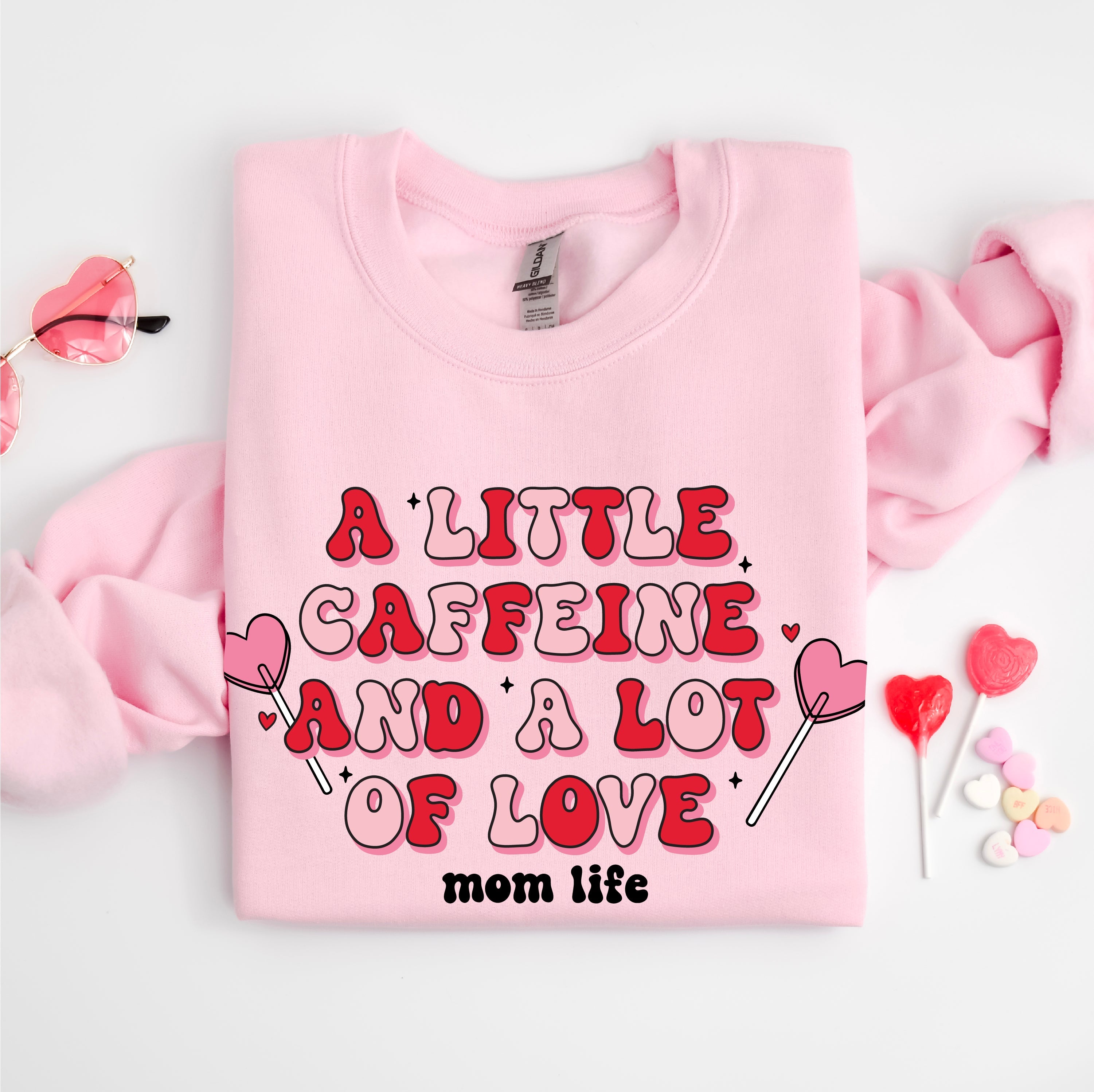 A Little Caffeine And A Lot Of Love - BASIC Fleece Little Mama Shirt Shop LLC