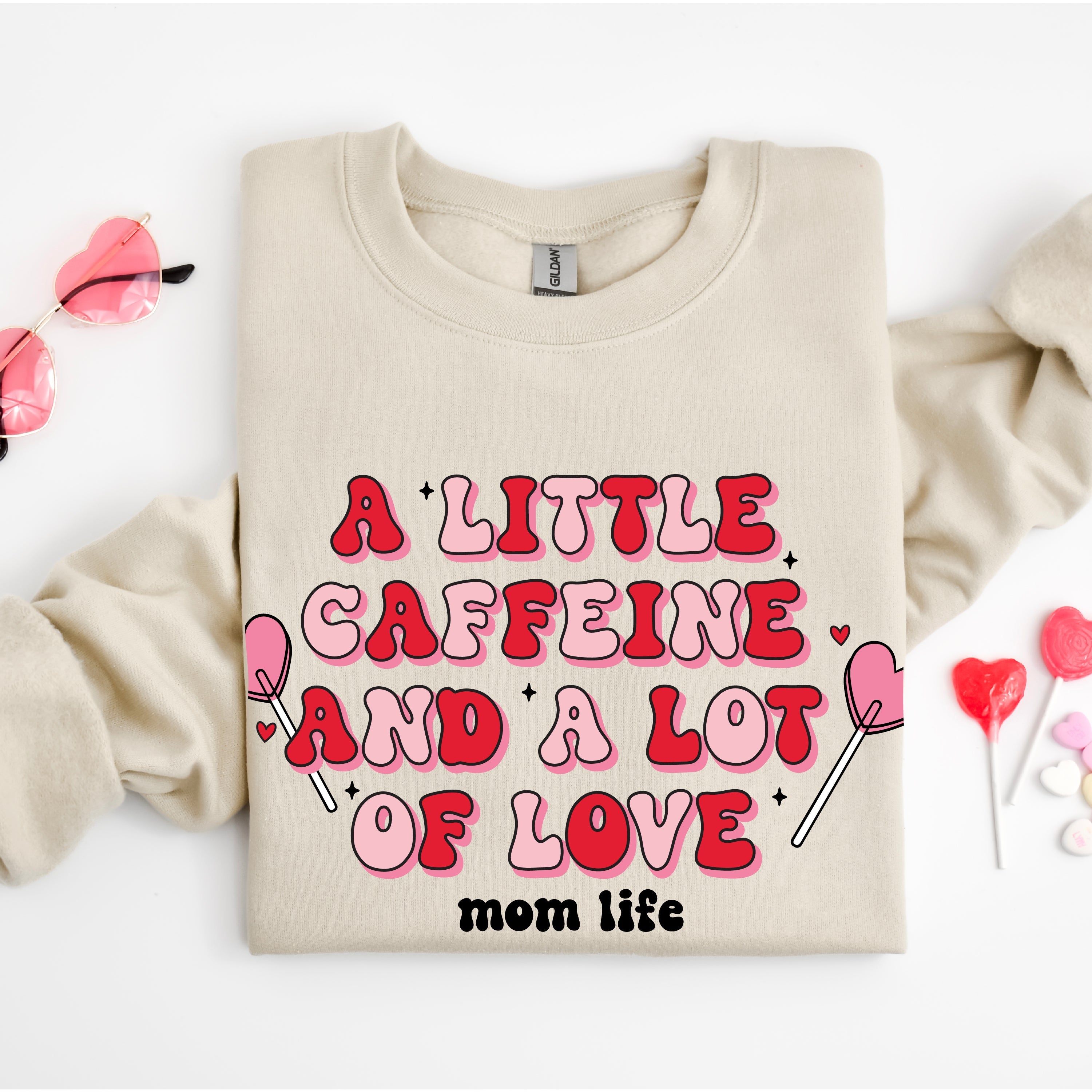 A Little Caffeine And A Lot Of Love - BASIC Fleece Little Mama Shirt Shop LLC
