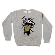 Vampire Drippy Mouth - Basic Fleece Crewneck Little Mama Shirt Shop LLC