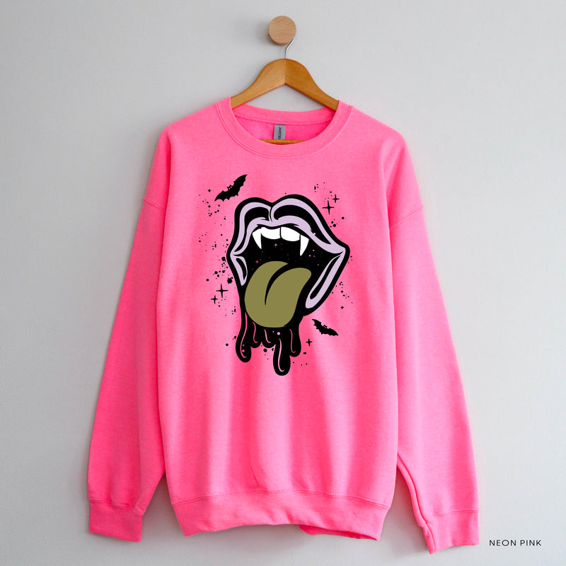 Vampire Drippy Mouth - Basic Fleece Crewneck