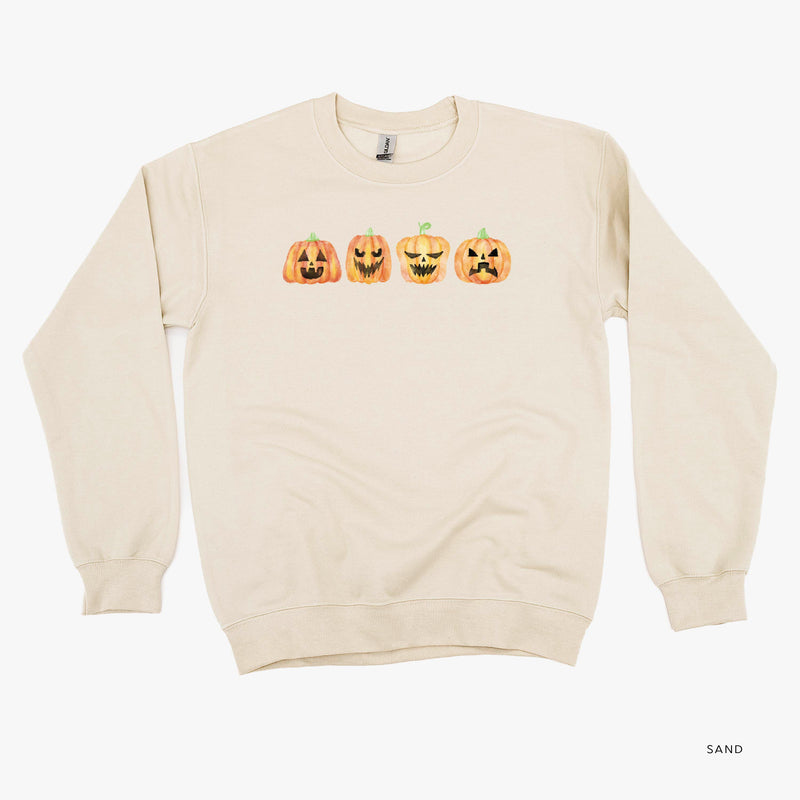 Watercolor Jack-o'-lanterns - Basic Fleece Crewneck