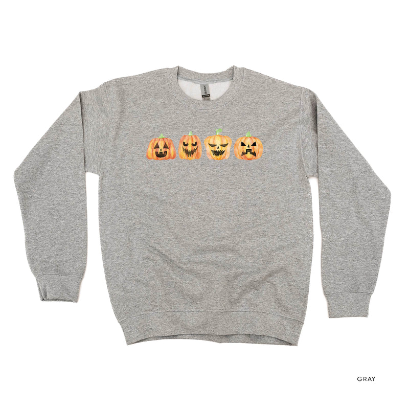 Watercolor Jack-o'-lanterns - Basic Fleece Crewneck