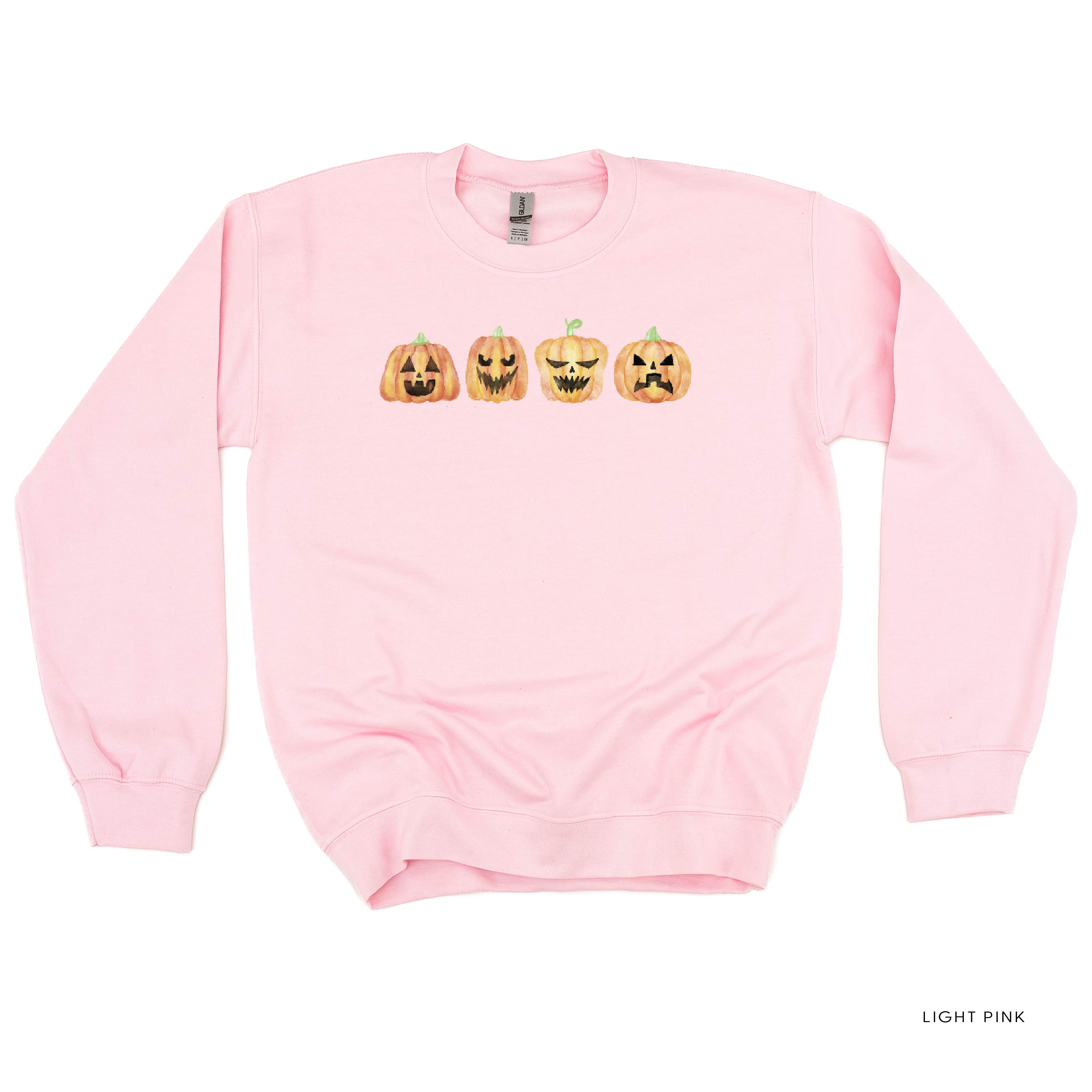 Watercolor Jack-o'-lanterns - Basic Fleece Crewneck Little Mama Shirt Shop LLC