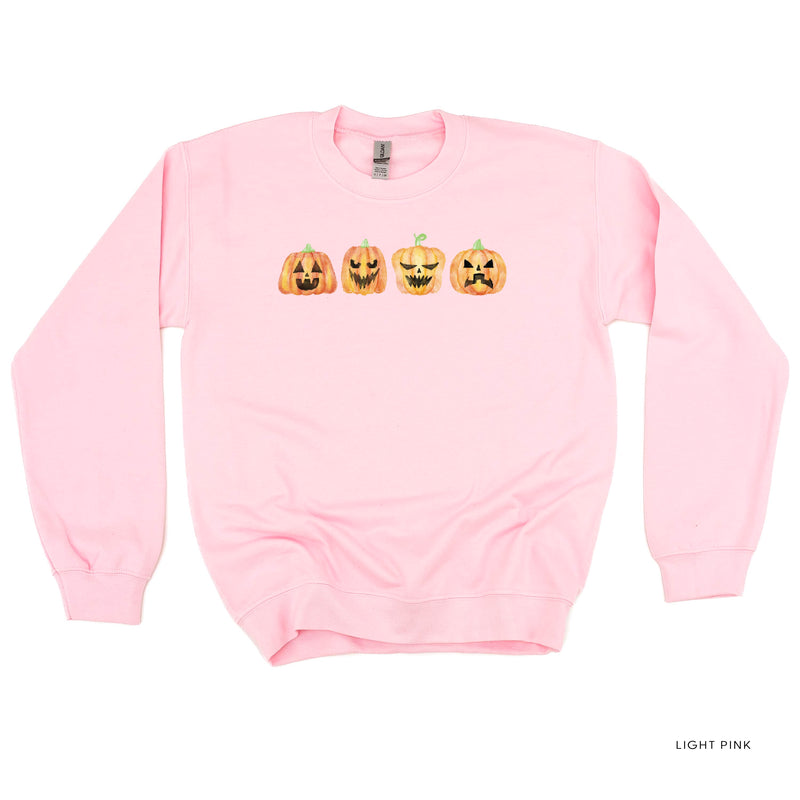 Watercolor Jack-o'-lanterns - Basic Fleece Crewneck