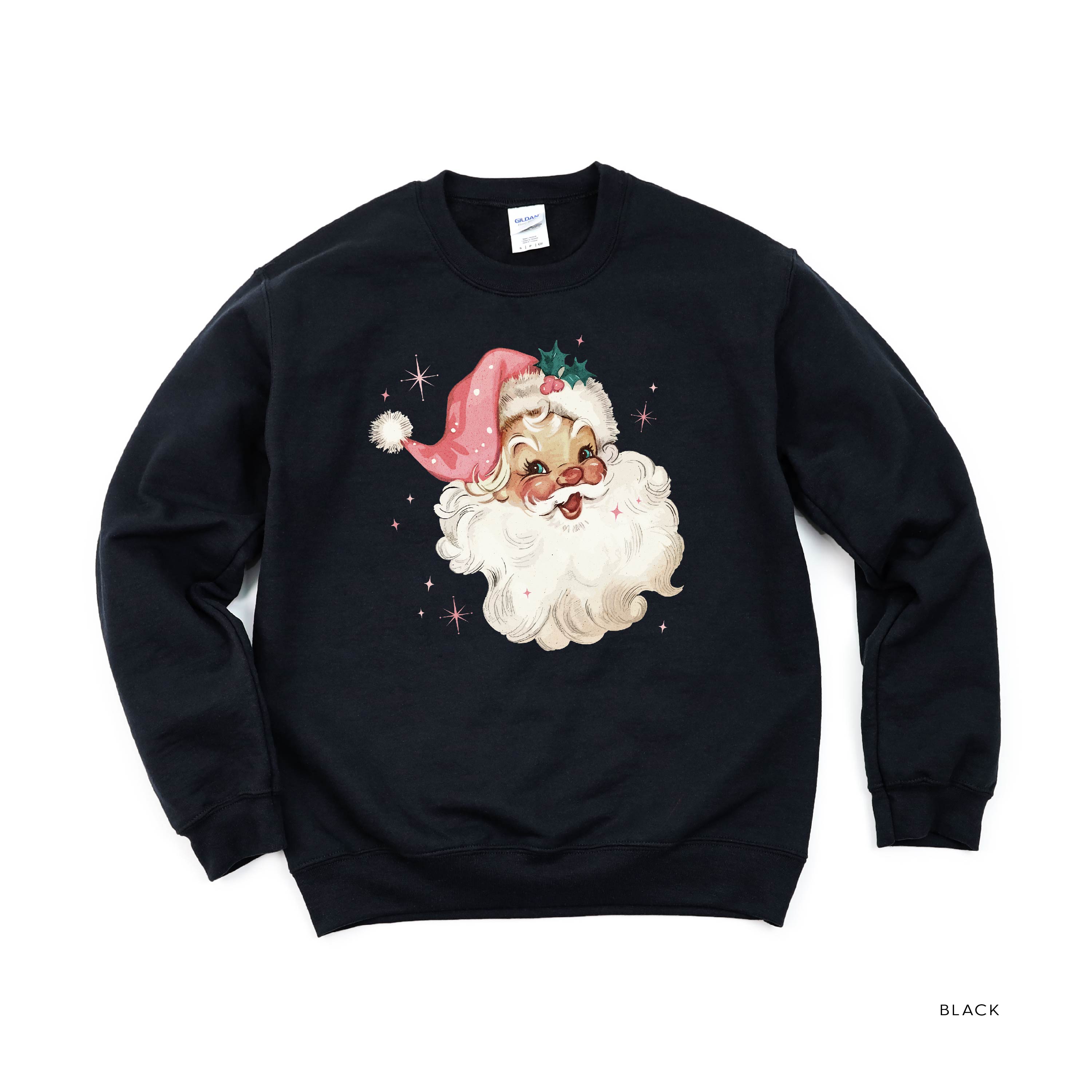 Watercolor Santa - BASIC Fleece Little Mama Shirt Shop LLC