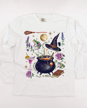 Whimsical Witches Brew - Long Sleeve Comfort Colors Tee Little Mama Shirt Shop