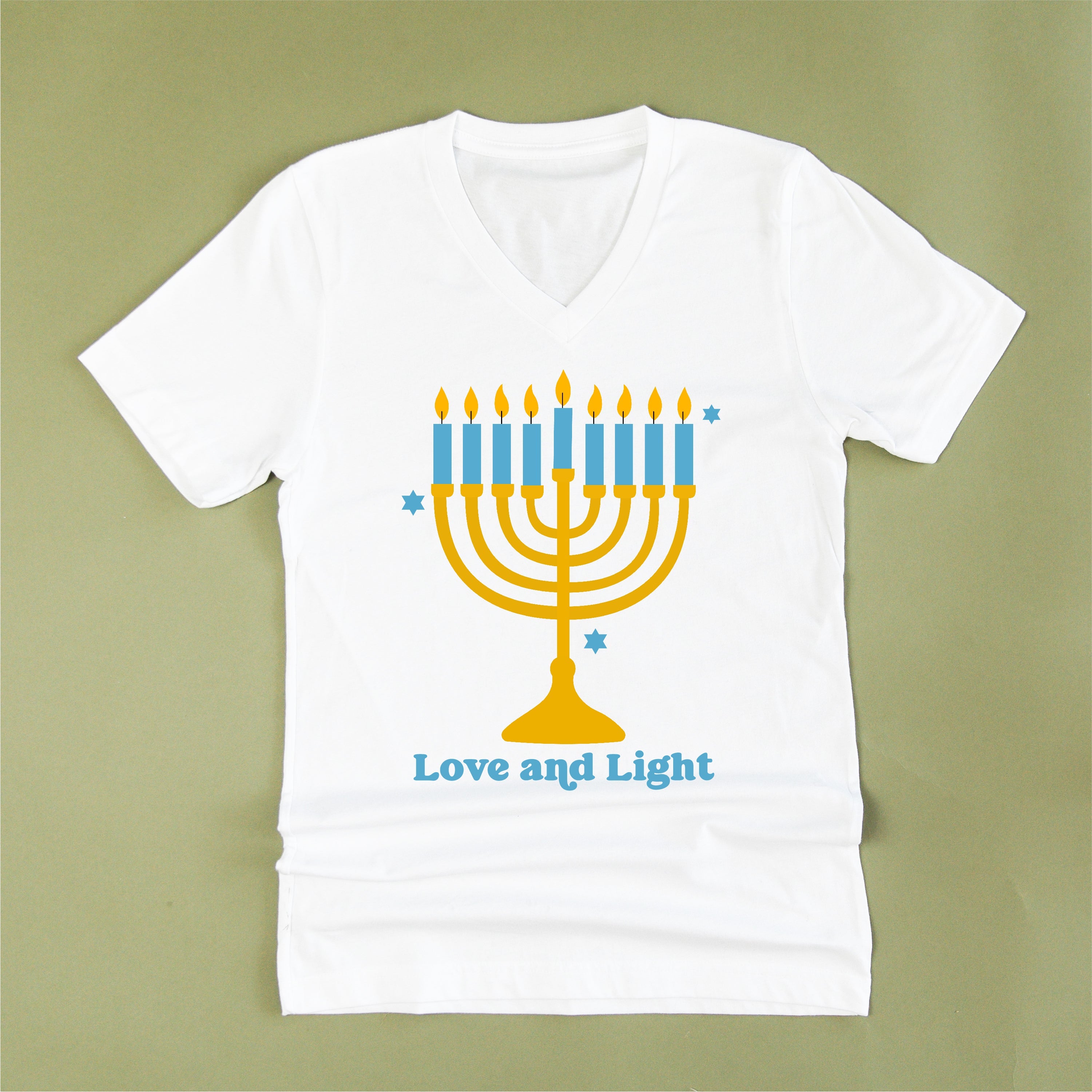 Love And Light - Hanukkah - Unisex Tee Little Mama Shirt Shop
