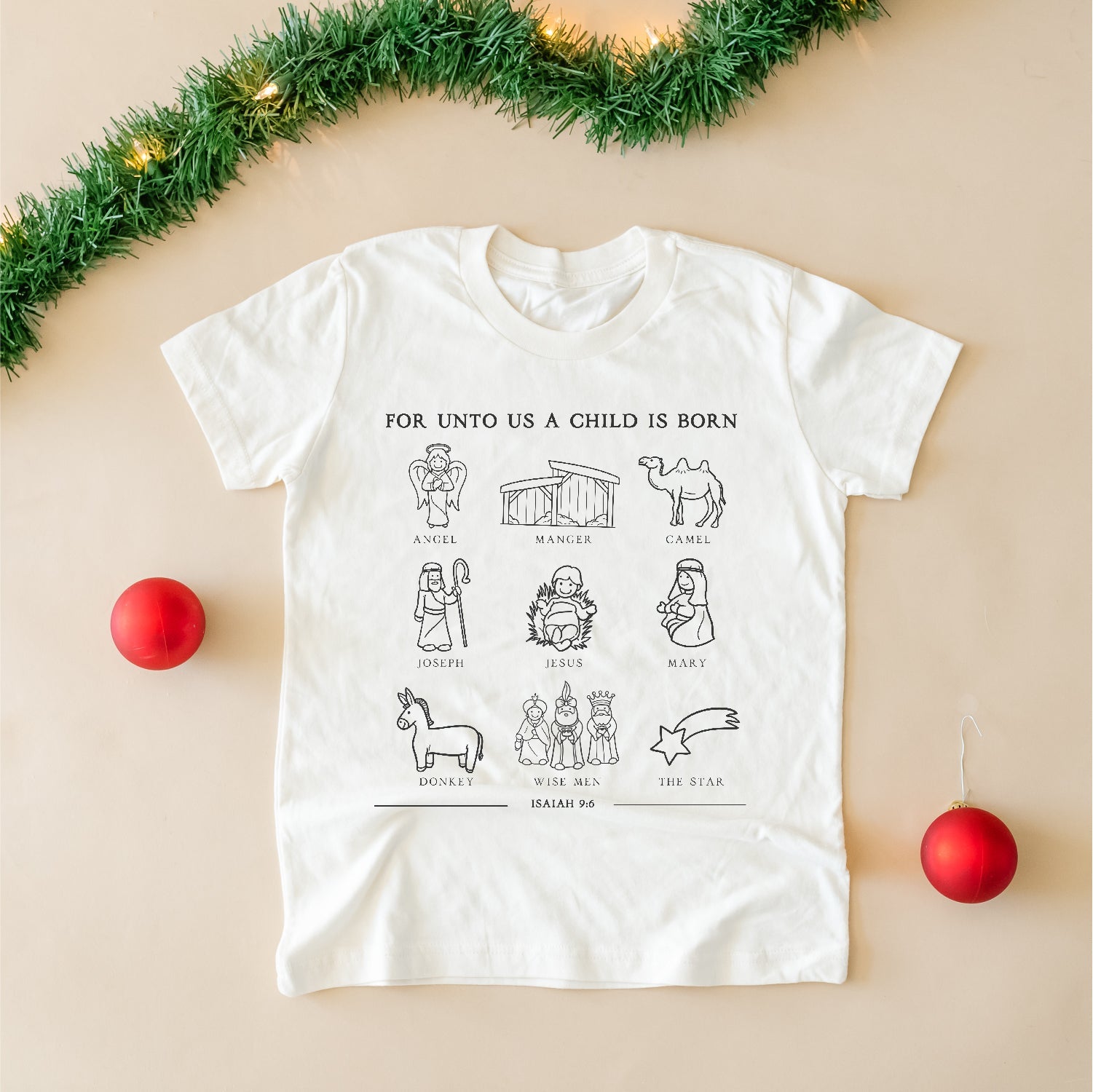 For Unto Us A Child Is Born - Child Tee Little Mama Shirt Shop