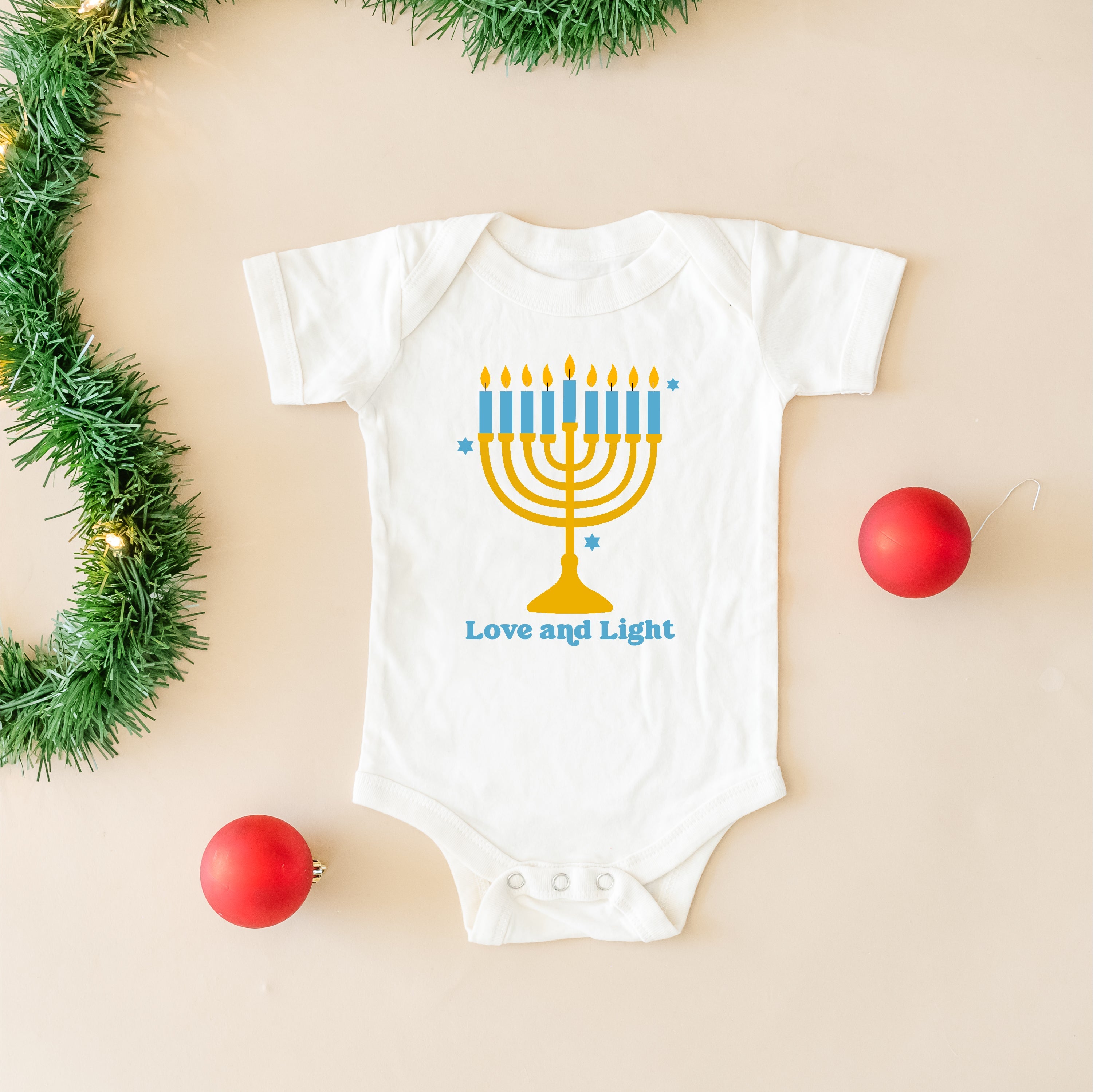 Love And Light - Hanukkah - Child Tee Little Mama Shirt Shop