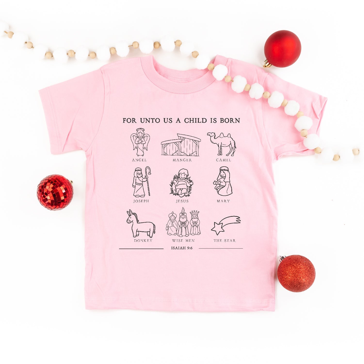 For Unto Us A Child Is Born - Child Tee Little Mama Shirt Shop